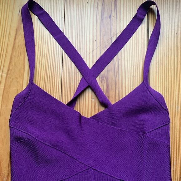 Form fitting purple Bebe dress - Picture 1 of 4